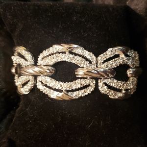 Vintage Crown Trifari Bracelet. Silver tone